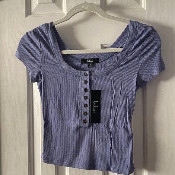 Lulus Fitted Light Blue Top Shirt Size Small New P1 - Picture 6 of 8